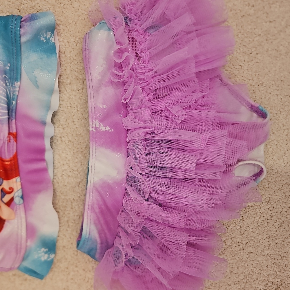 Disney Little Mermaid Bikini Sz 3, NEW Sandal Sz 7/8 & Sunglasses - Picture 3 of 8